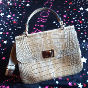 Claudia Firenze Croc Italian Gen Leather Handbag